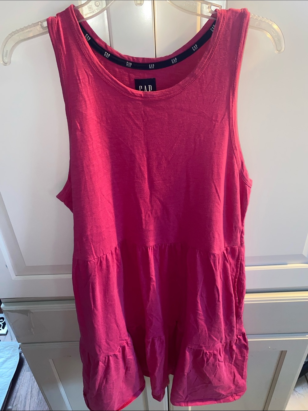 GAP Women's Bright Fuchsia Tiered Tank Dress